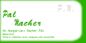 pal macher business card