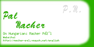 pal macher business card